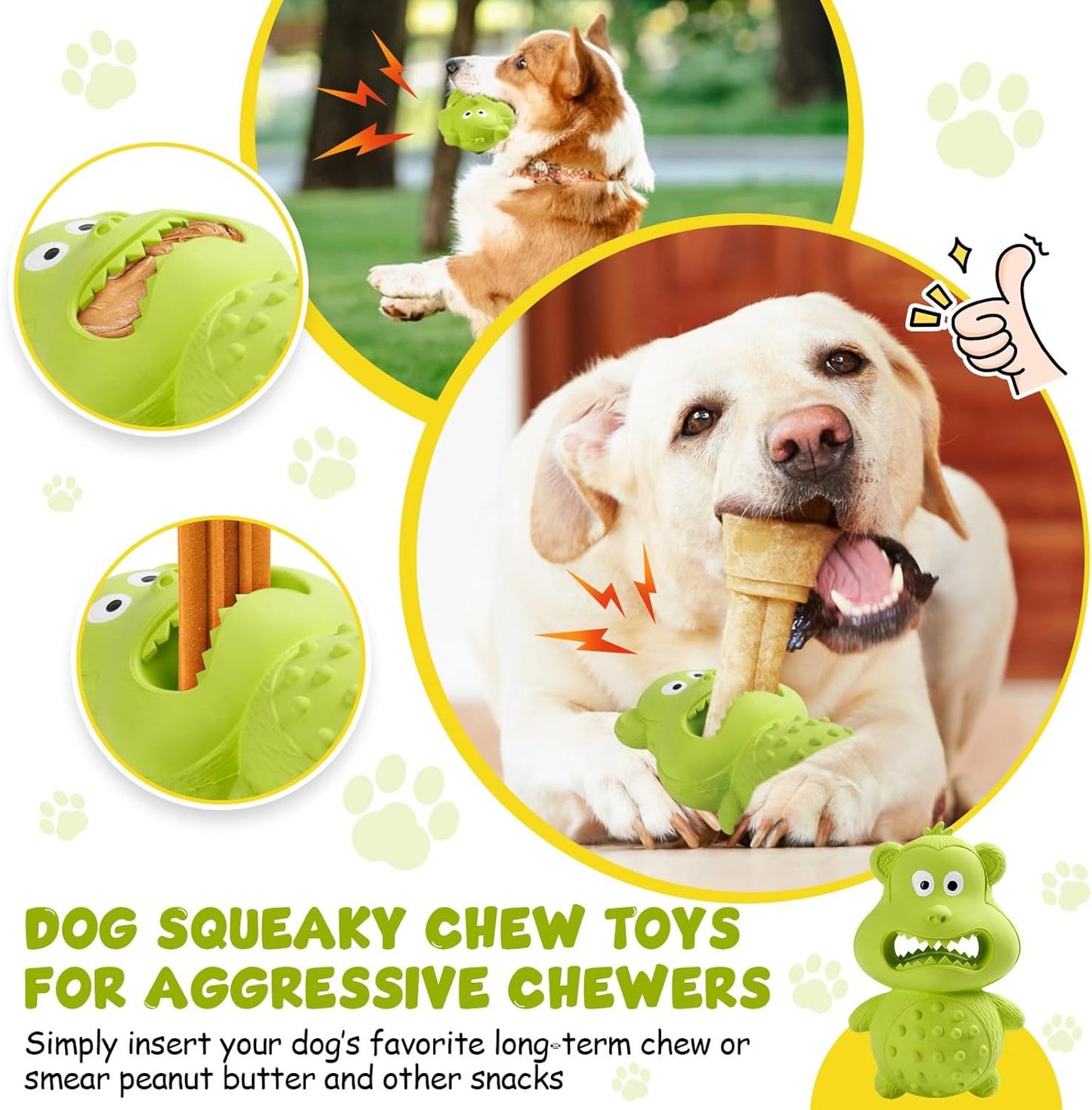 Dog Toys For Aggressive Chewers Natural Rubber Squeaky Dog Toys Indestructible Dog Toy Dog Chew Toys.