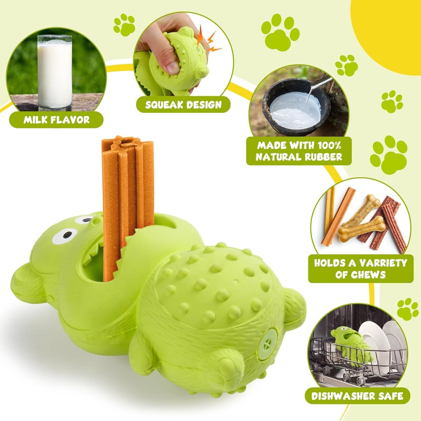 Dog Toys For Aggressive Chewers Natural Rubber Squeaky Dog Toys Indestructible Dog Toy Dog Chew Toys.