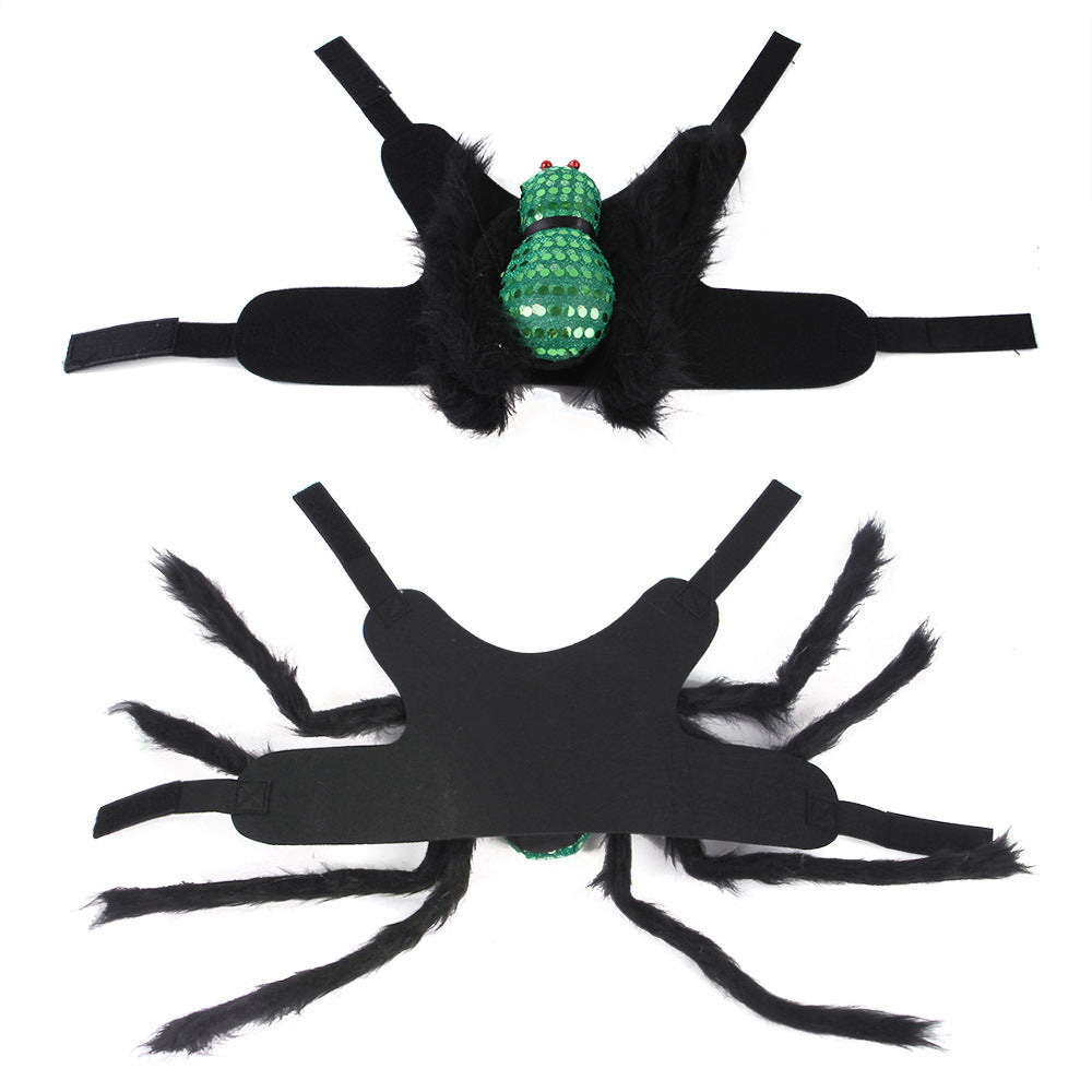 Pet Sequined Spider Chest And Back Halloween