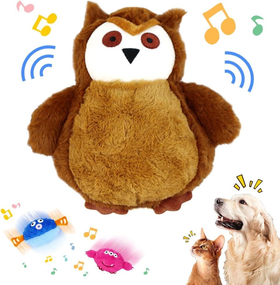Active Moving Pet Plush Toy With Sounds Interactive Dog Toys Chargeable Squeaky Moving Dog Toy