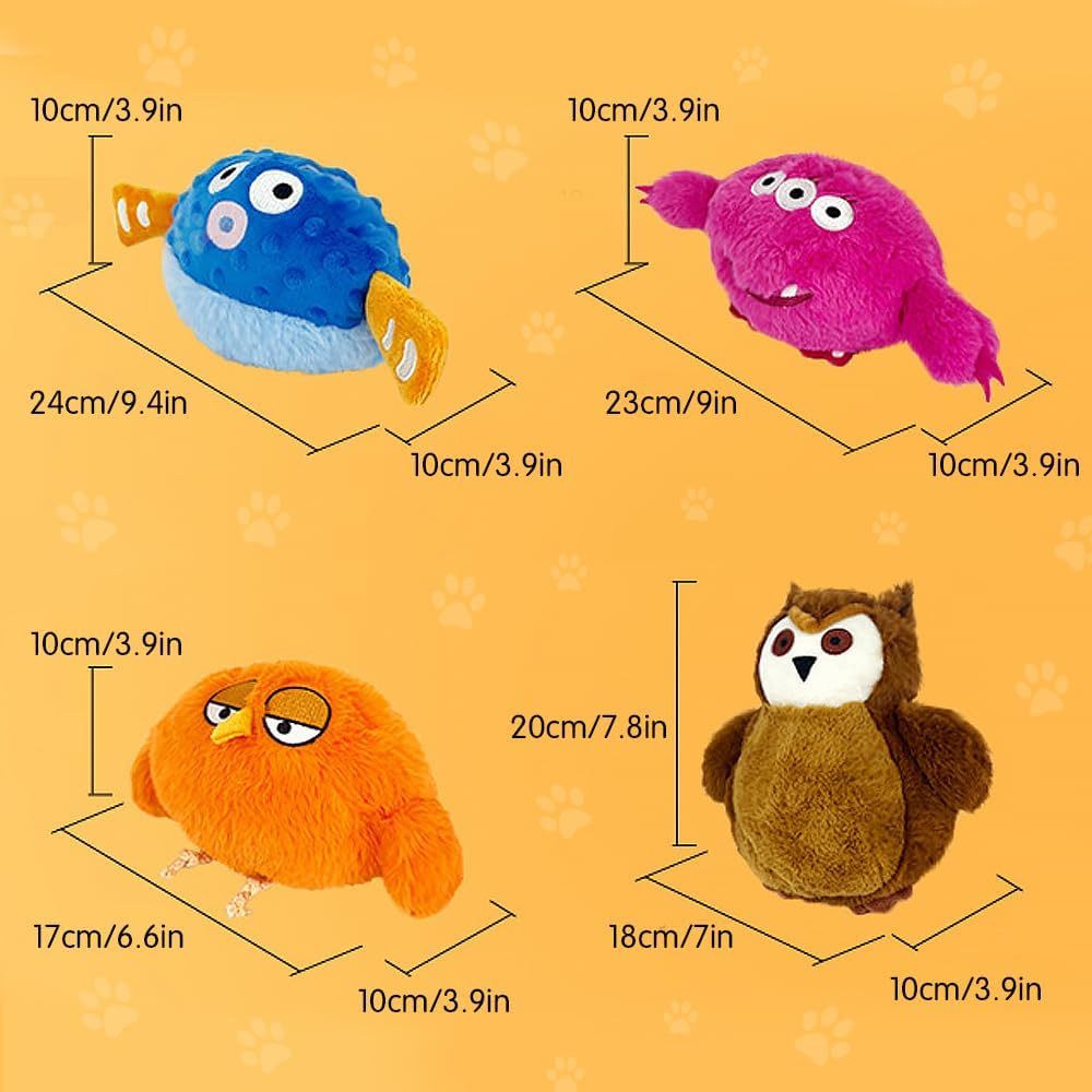 Active Moving Pet Plush Toy With Sounds Interactive Dog Toys Chargeable Squeaky Moving Dog Toy