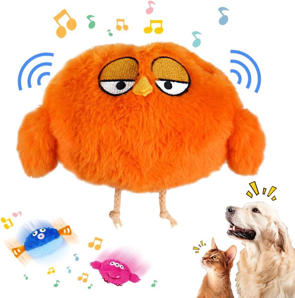 Active Moving Pet Plush Toy With Sounds Interactive Dog Toys Chargeable Squeaky Moving Dog Toy