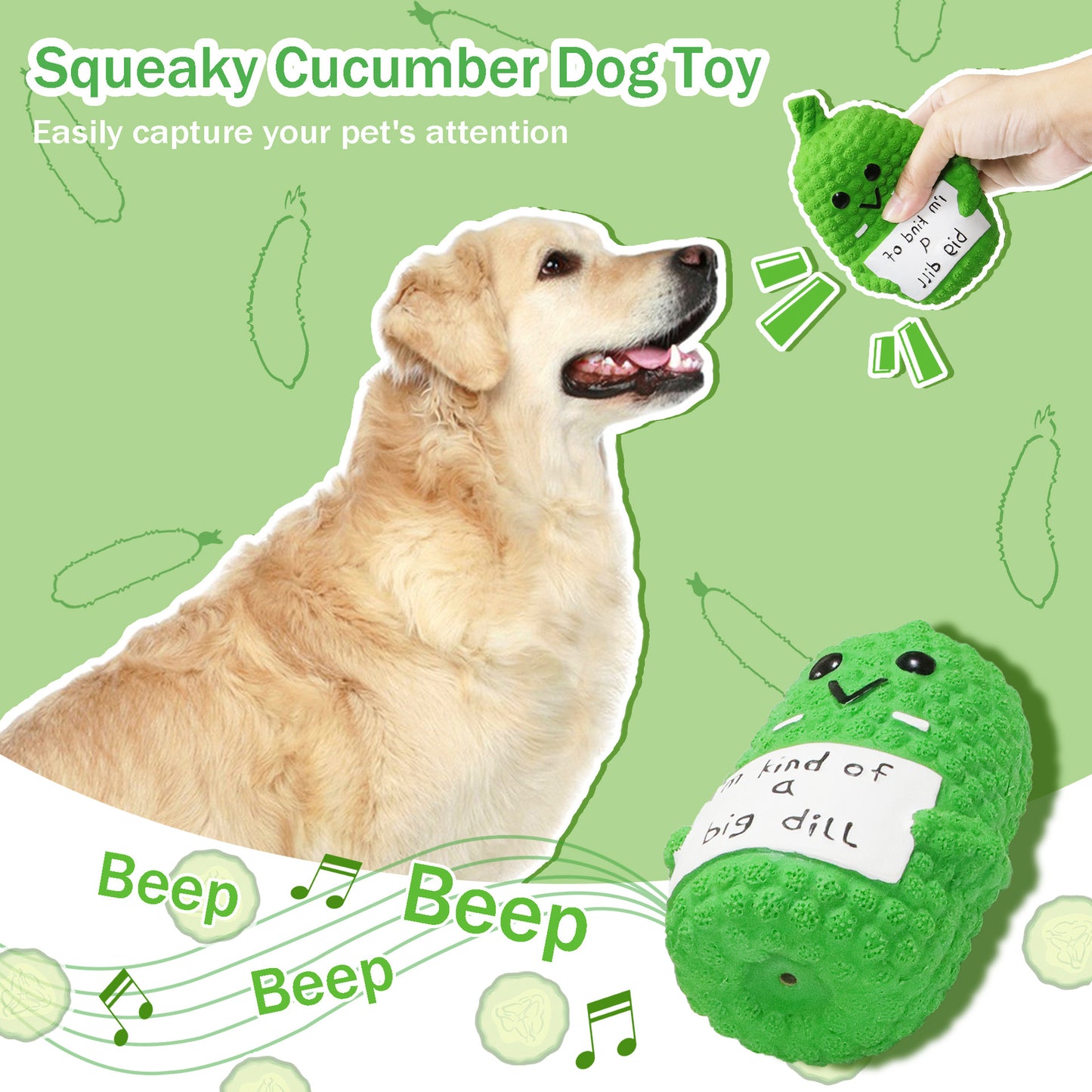 Pickle Squeaky Dog Toys Novelty Funny Latex Chew Dog Toys For Teething Puppies Mild Chewing Small Medium Large Dogs Pet Dogs Supplies Newborn Puppy Gift