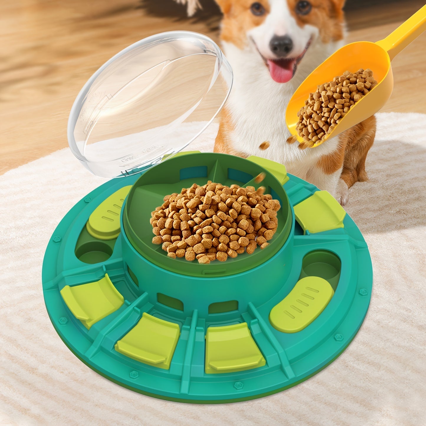 Interactive Dog Puzzle Toy For IQ Improvement And Slow Feeding Suitable For All Sizes Pets Nutritious Diet-Friendly Non-Electric Plastic Pets Game