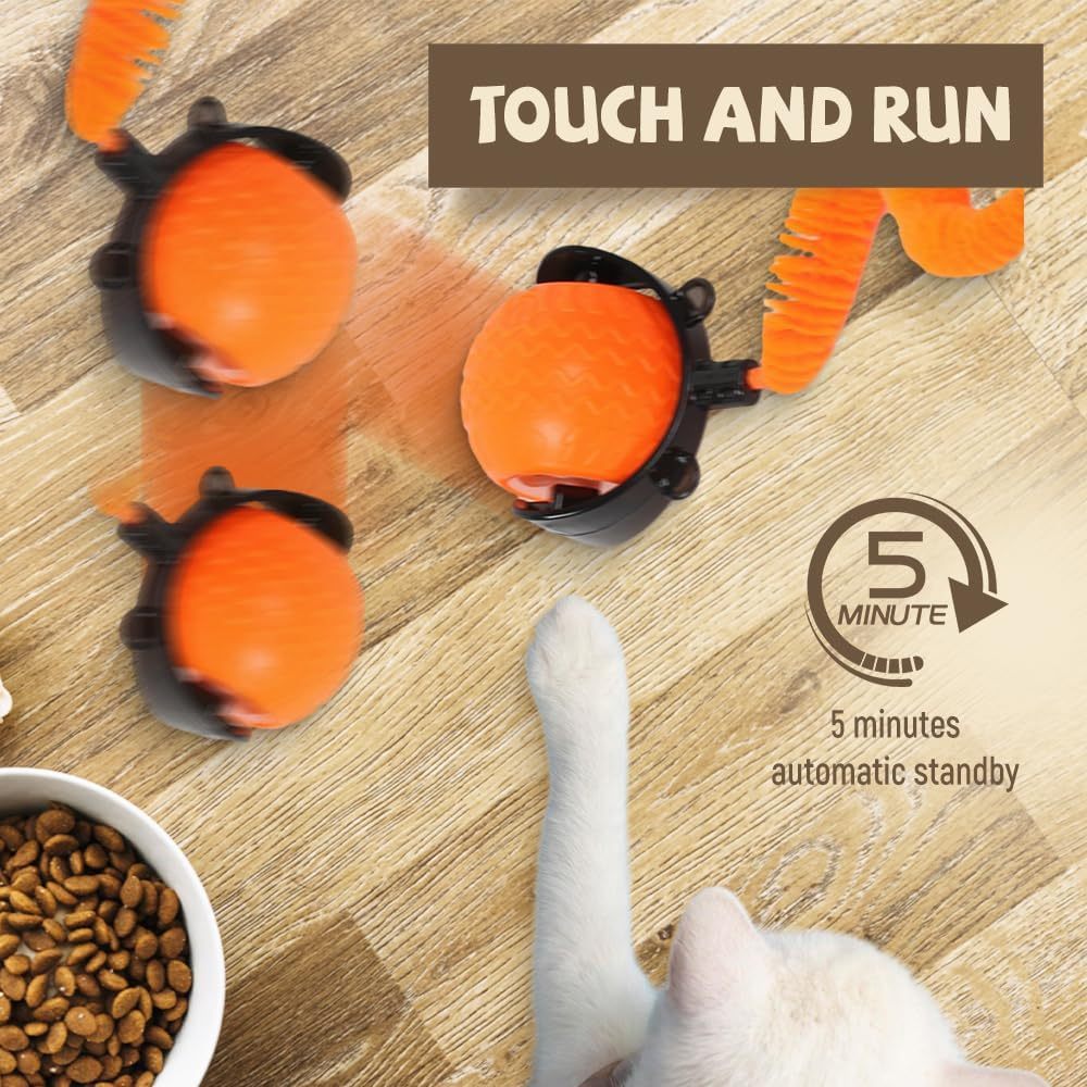 Interactive Ball Toy, 2025 New Ball Toys With Cord ,Mouse, Smart Self Rolling, Automatic Moving Peppy Pet Ball