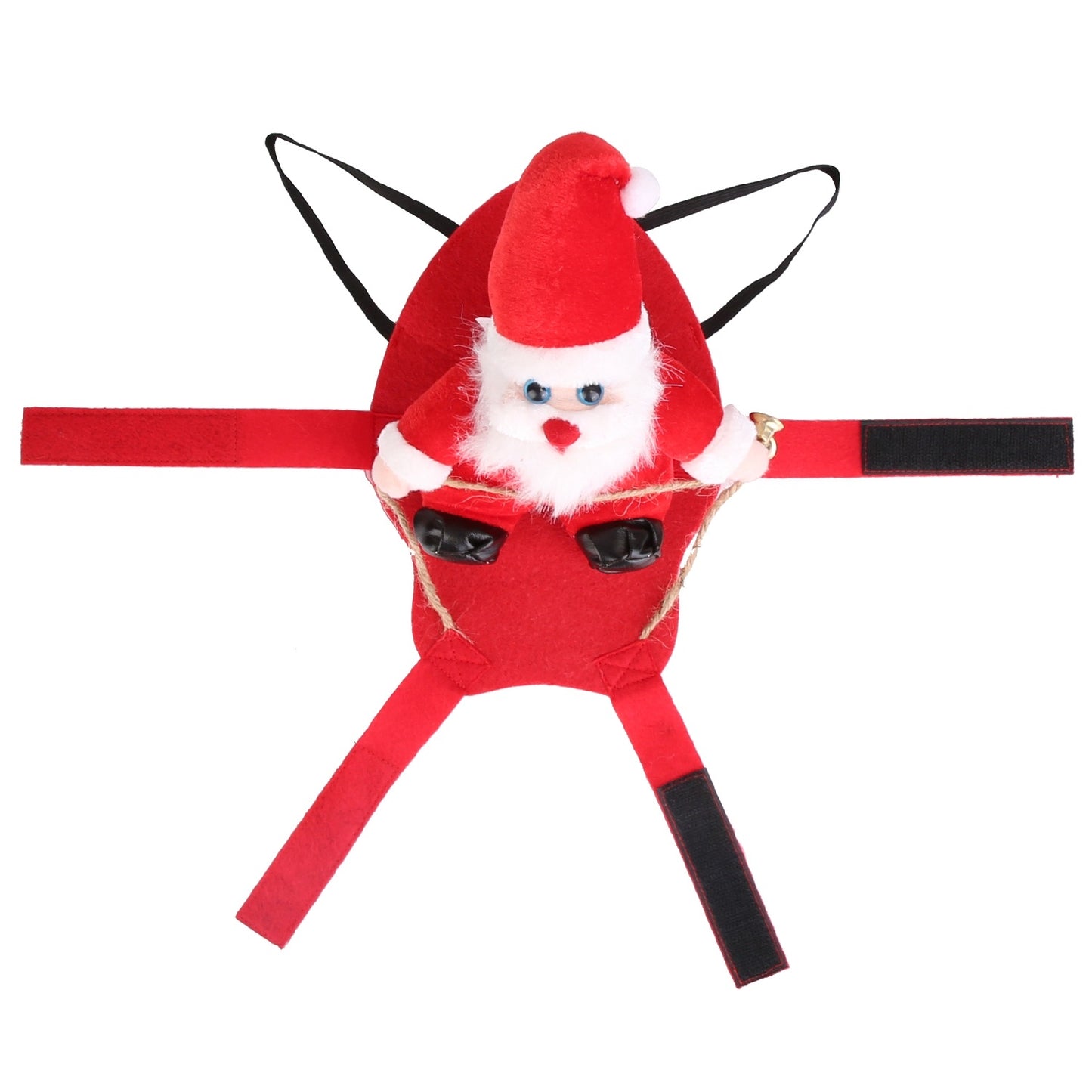 Pet Christmas Costumes Red Winter Coat For Dog Riding Santa Claus With Bell Clothes.