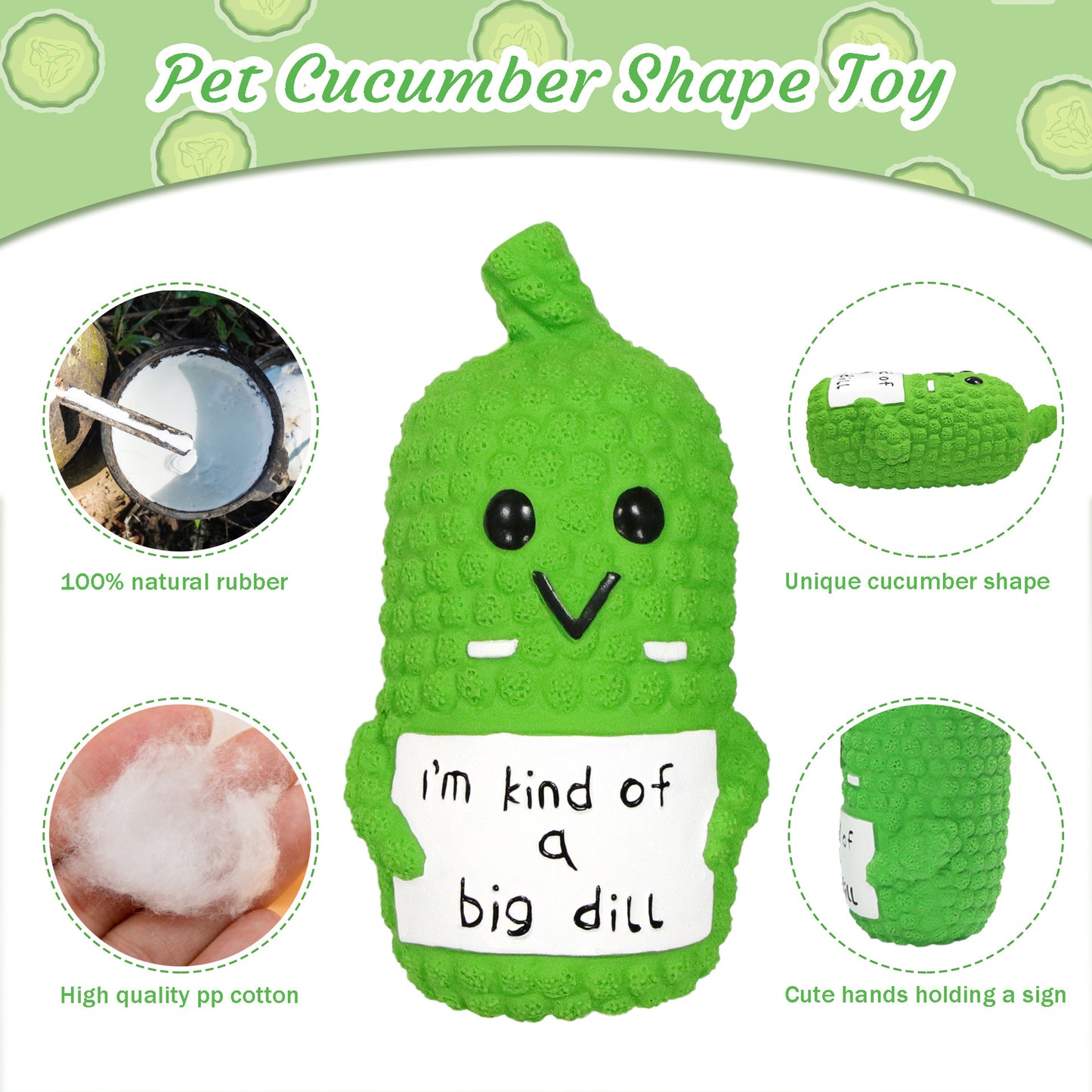 Pickle Squeaky Dog Toys Novelty Funny Latex Chew Dog Toys For Teething Puppies Mild Chewing Small Medium Large Dogs Pet Dogs Supplies Newborn Puppy Gift