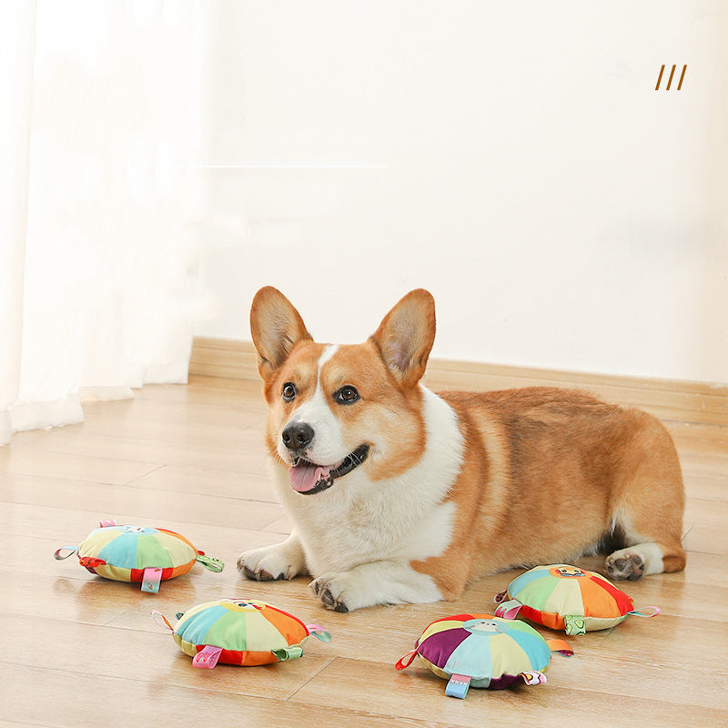 Flying Discs For Dogs Plush Toys With Interactive Sound Flying Discs For Puppies Bite Resistant For Pet Training