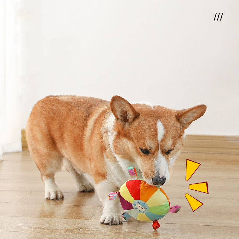 Flying Discs For Dogs Plush Toys With Interactive Sound Flying Discs For Puppies Bite Resistant For Pet Training